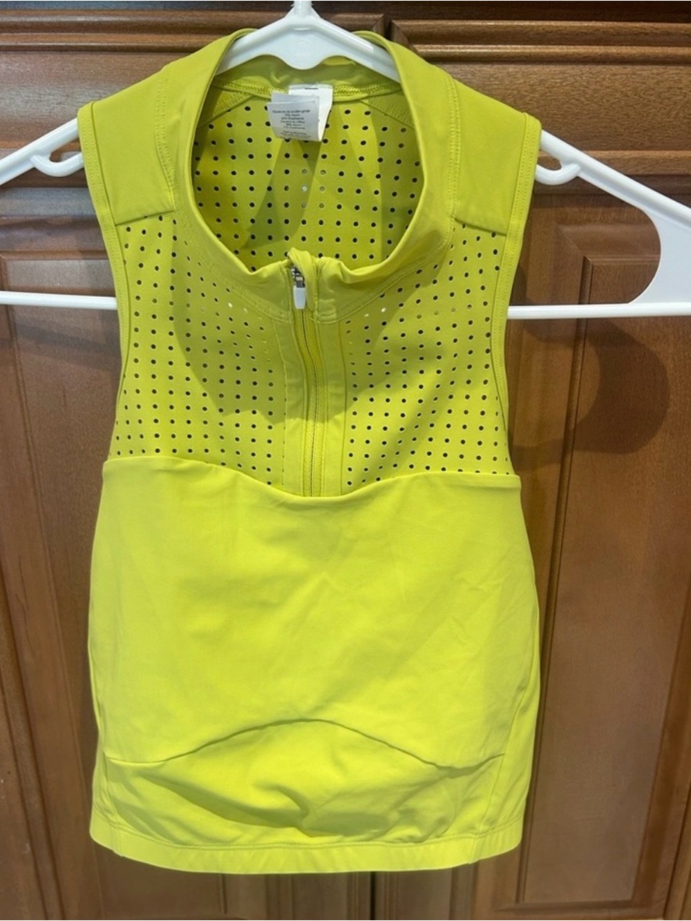 lululemon athletica Neon Yellow Sleeveless Zip-Front Athletic sports bra / crop